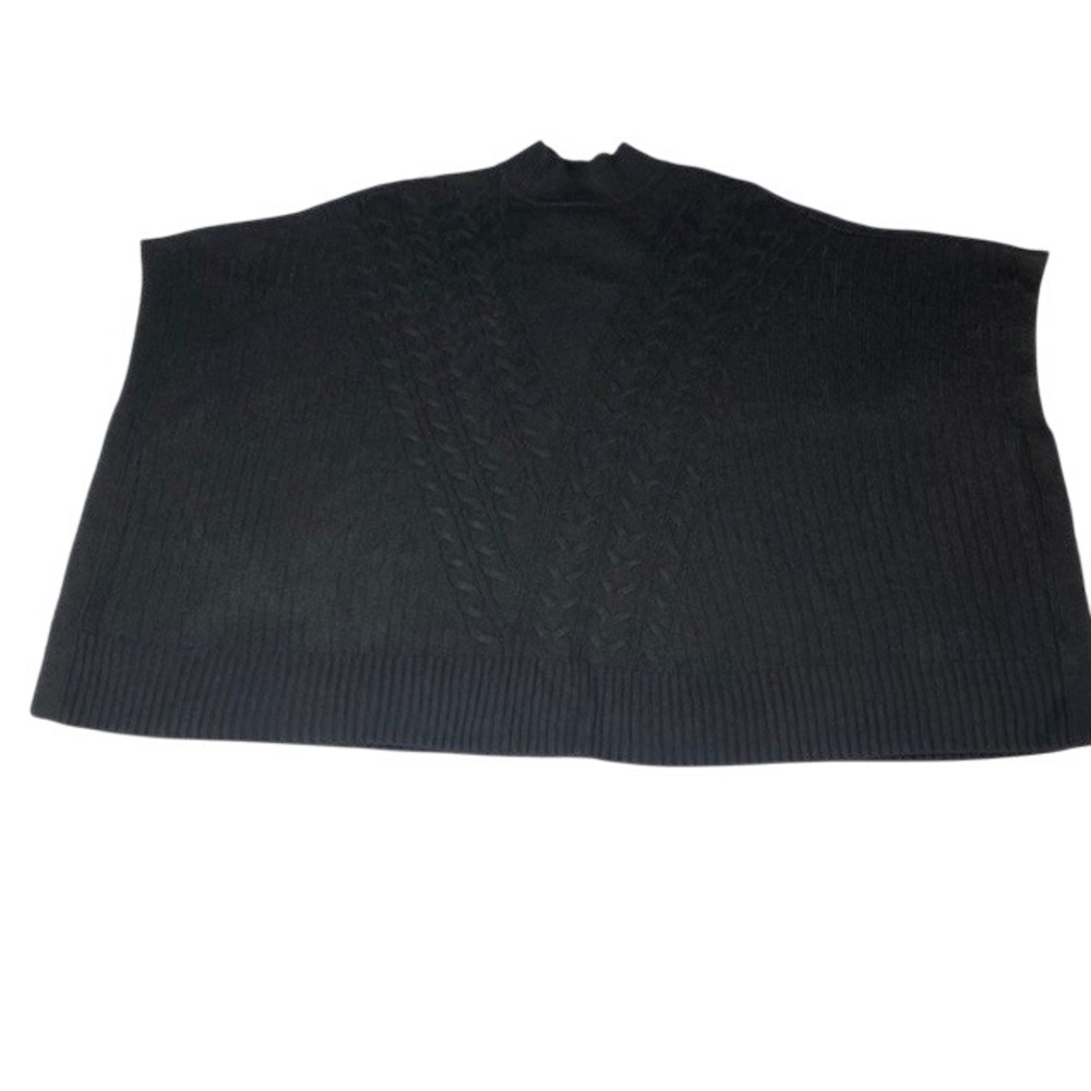 Simply Vera‎ Vera Wang Womens Plus Cable Knit Mock Neck Poncho Sweater XL/XXL